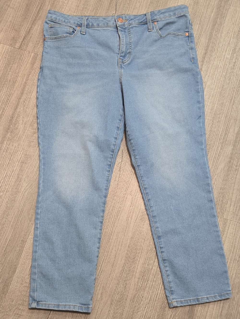 Terra & Sky Light Blue Straight Leg Jeans  14 Petite